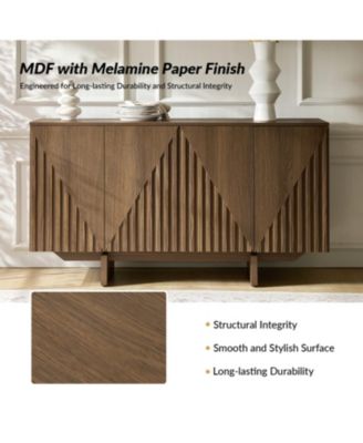 Modern Adamo 58"Wide 4 door Wood Sideboard
