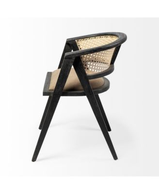 Open Back Linen Dining Arm Chair with Cushioned Seat for Home or Restaurant Use