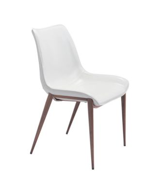 Set of Two Upholstered Faux Leather Open Back Dining Side Chairs