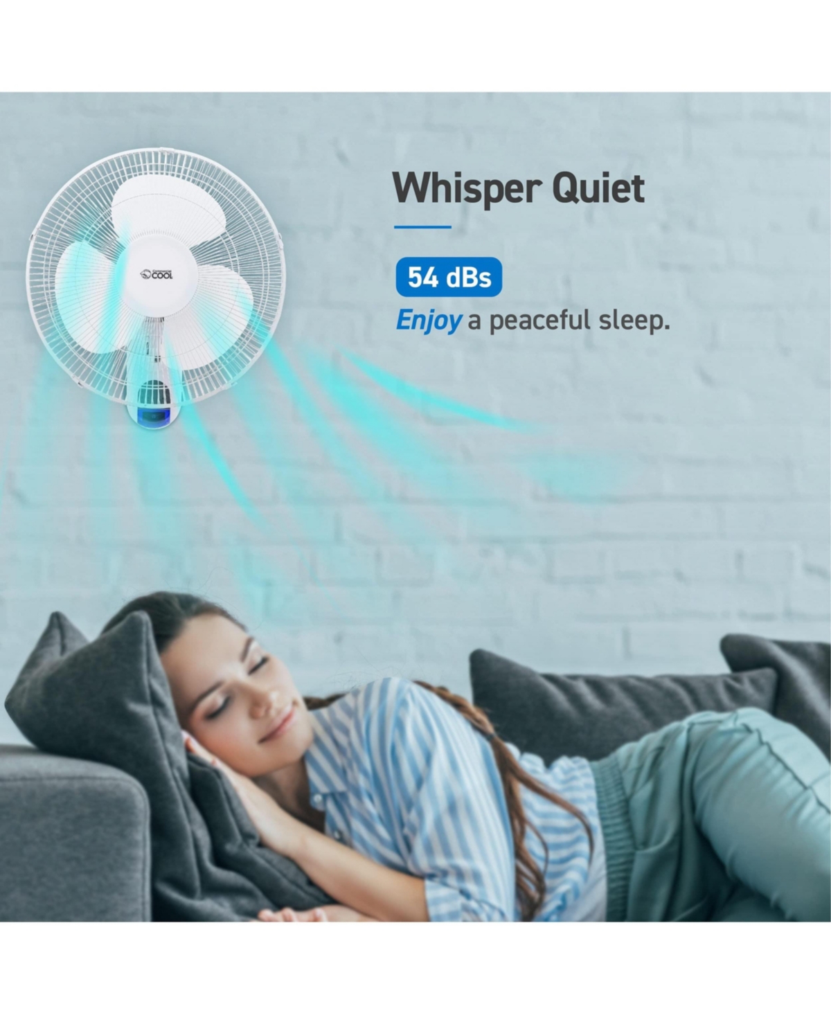 Commercial Cool 16 inch Wall Fan with Remote, White