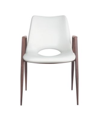 Set of 2 Upholstered Faux Leather Dining Chairs with Armrests and Open Back