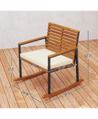 2PCS Outdoor Rocking Chair, Wooden Outdoor Rockers,