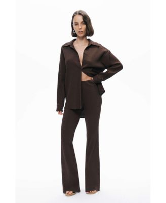 Women's Crumpled Fabric Draped Shirt