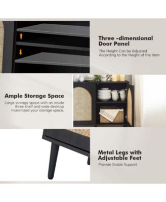 Ulysses Modern 56”Wide Sideboard with 3 Doors and Solid Wood Legs