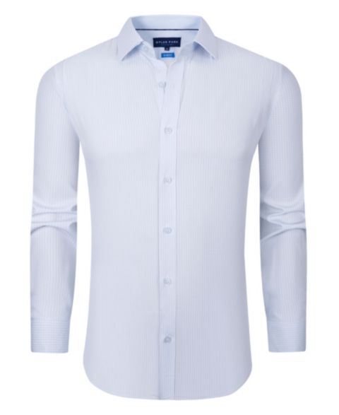 Мужская рубашка Dylan Park Four Way Stretch Plaid Button Down Dress Shirt, цвет: Синий