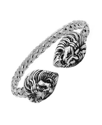 Men's Stainless Steel Tiger End Cuff Bracelet