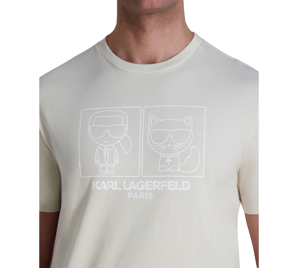 Karl Lagerfeld Men's Choupette Square Logo T-shirt