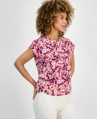 Jones New York - Women's Floral-Print Short-Sleeve Top