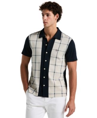 Original Penguin - Men's Slim-Fit Cotton Interlock Plaid Bowling Shirt