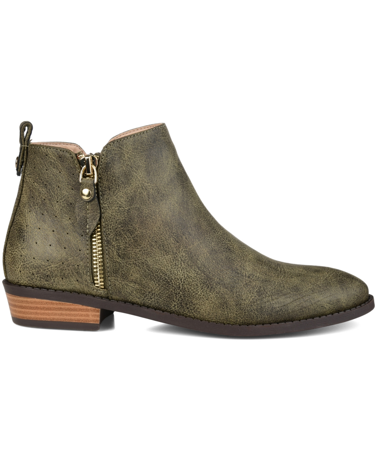 Journee Collection Women's Ellis Stacked Heel Booties In Green