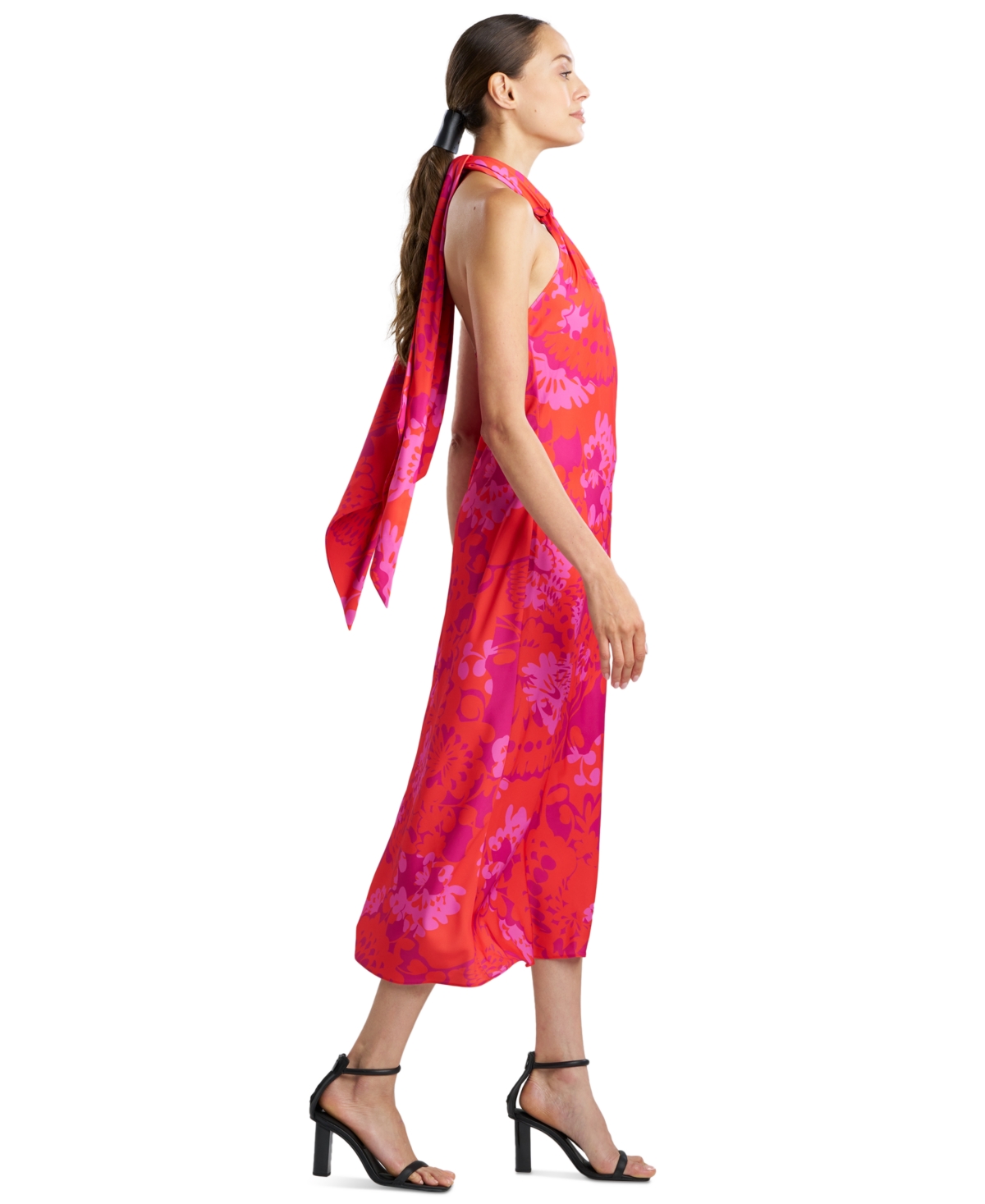 Natori Women's Printed Twisted Halter-neck Maxi Dress