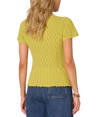 Women's Crochet Peplum Sweater 