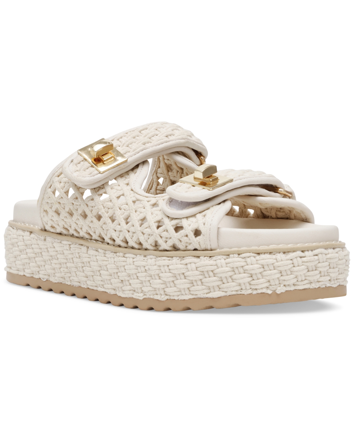 Women's Bigschmona Platform Buckle Footbed Slide Sandals - Bone Raffia