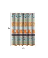 Striped Shower Curtain – Microfiber Fabric with Floral Accents