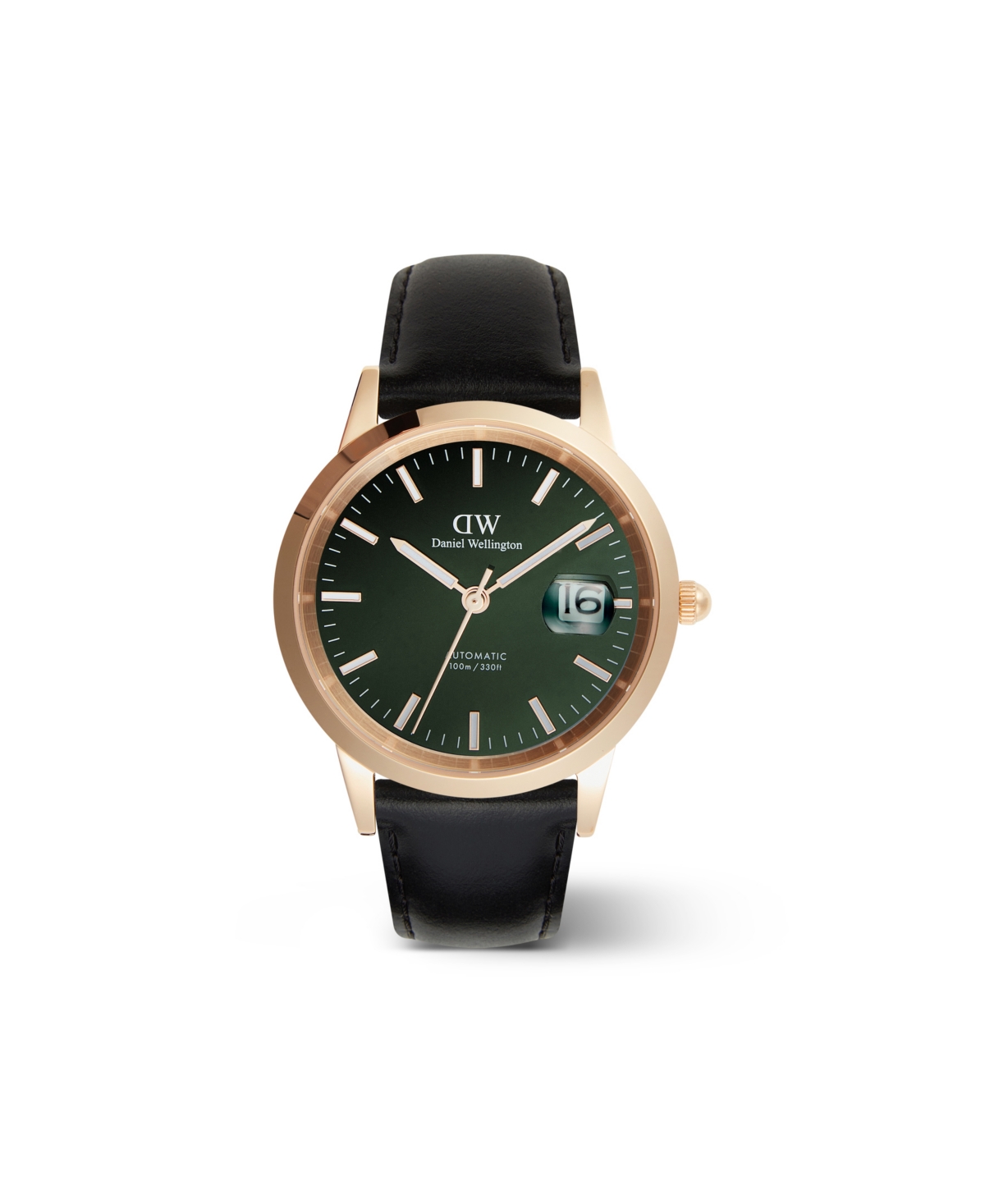 Daniel Wellington Men's Automatic Black Leather Watch, 40mm