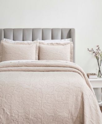 Hibiscus Cotton Matelass&eacute; Woven 3-Pc. Bedspread Set, Queen