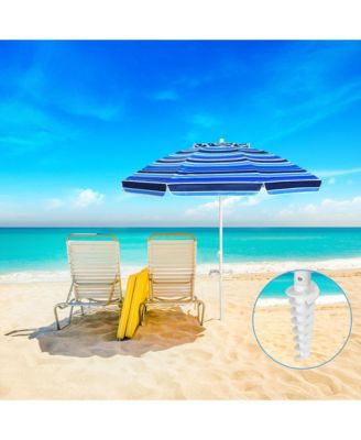 7.2ft Beach Umbrella Outdoor Patio Garden w/ Carrying Bag Sand Anchor