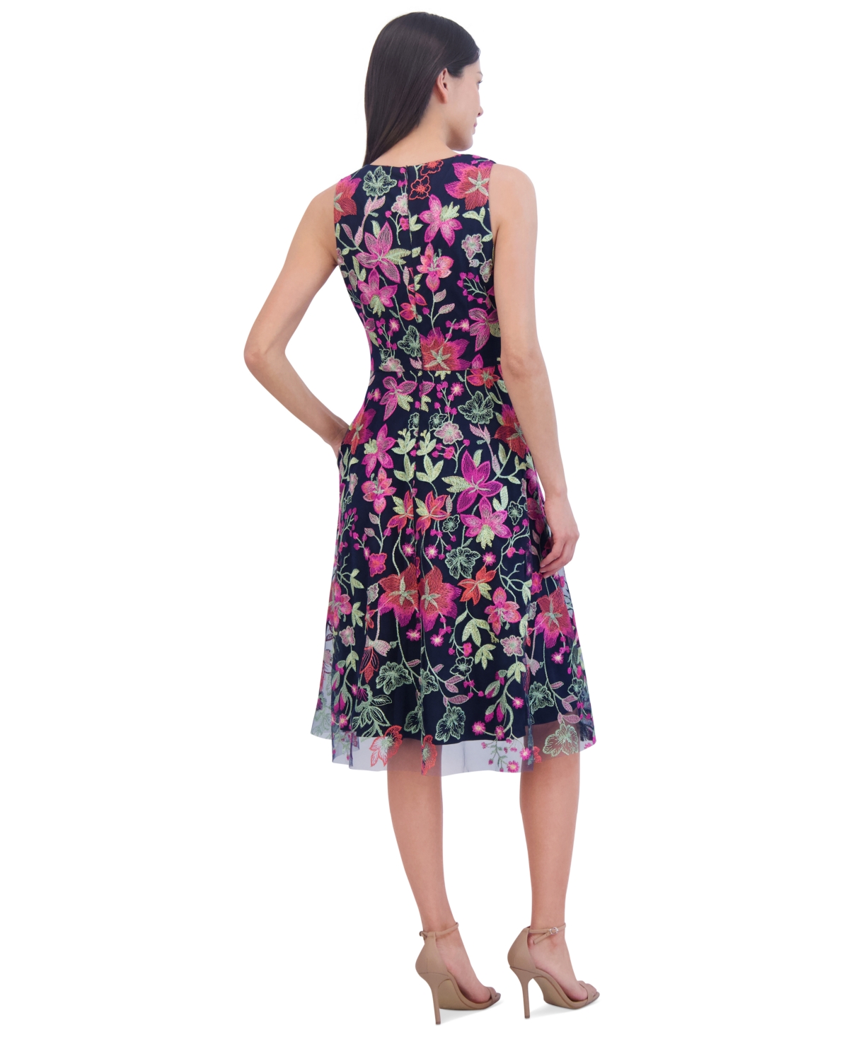 Jessica Howard Women's Floral-embroidered Fit & Flare Dress In Multi