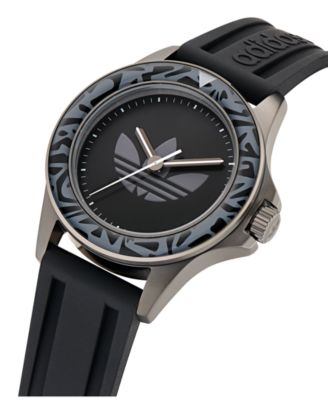 Unisex Analog Black Silicone Watch, 44mm