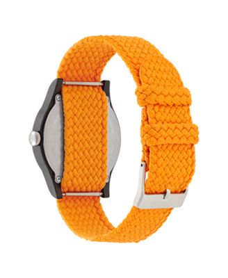 Unisex Analog Orange Nylon Watch, 39mm