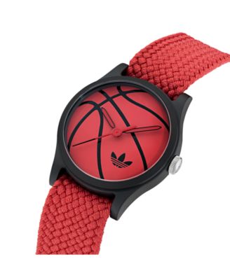 Unisex Analog Red Nylon Watch, 39mm