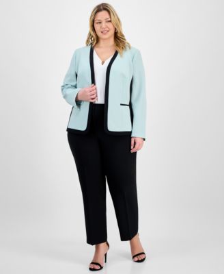 Plus Size Open-Front Jacket