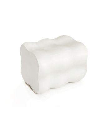 White MgO Modern Curves Square 18.5-Inch Tall Side Table, Indoor and Outdoor