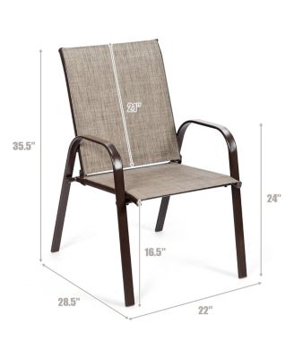 2PCS Patio Chairs Dining Chair Deck Yard W/Armrest
