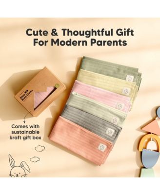 6pk Shea Baby Burp Cloths, Cotton Burping Cloths for Babies, Boys, Girls, Soft & Absorbent Spit Up Rag