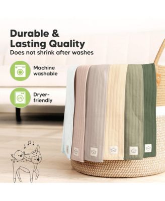 6pk Shea Baby Burp Cloths, Cotton Burping Cloths for Babies, Boys, Girls, Soft & Absorbent Spit Up Rag