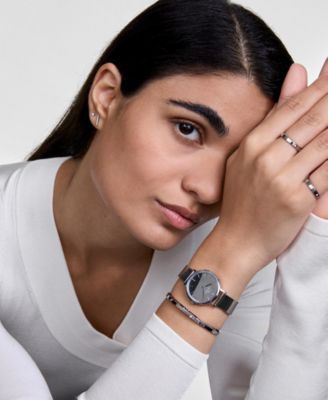 Women's Analog Silver Tone Stainless-Steel Watch, 28mm