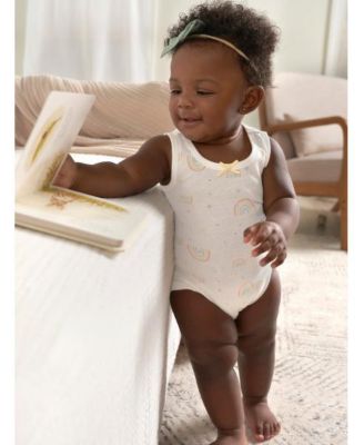 Baby Girls Sleeveless Flowers Onesies, 5-Pack