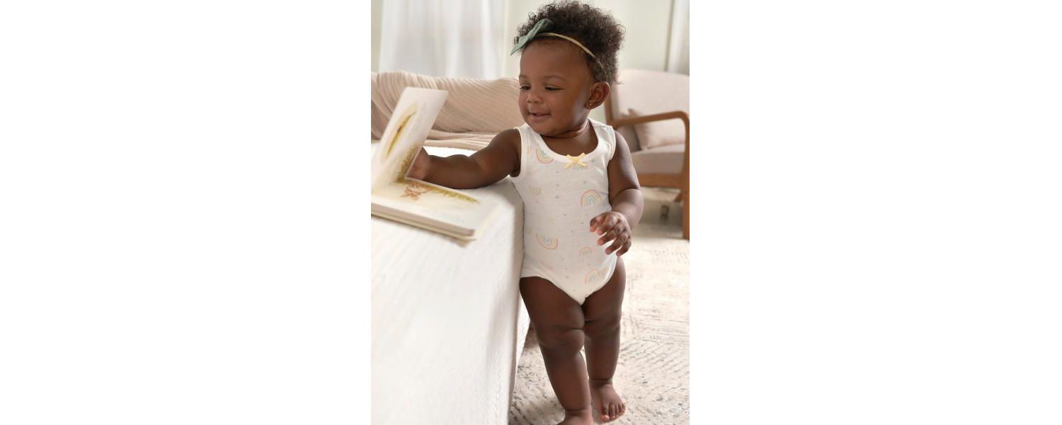 Baby Girls Sleeveless Flowers Onesies, 5-Pack