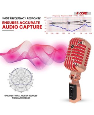 Classic Retro Dynamic Microphone • Old Vintage Style Iconic Unidirectional XLR Vocal Mic RTRO MIC COPPER