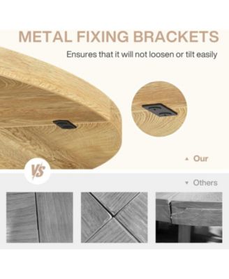 47-Inch Modern Office Desk, Round Home Office Desk for 4–6 People, Wood Tabletop & Sturdy Base