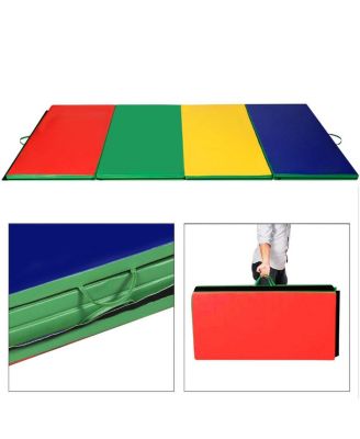 4 Feet x 10 Feet Thick Folding Panel Gymnastics Mat-Color