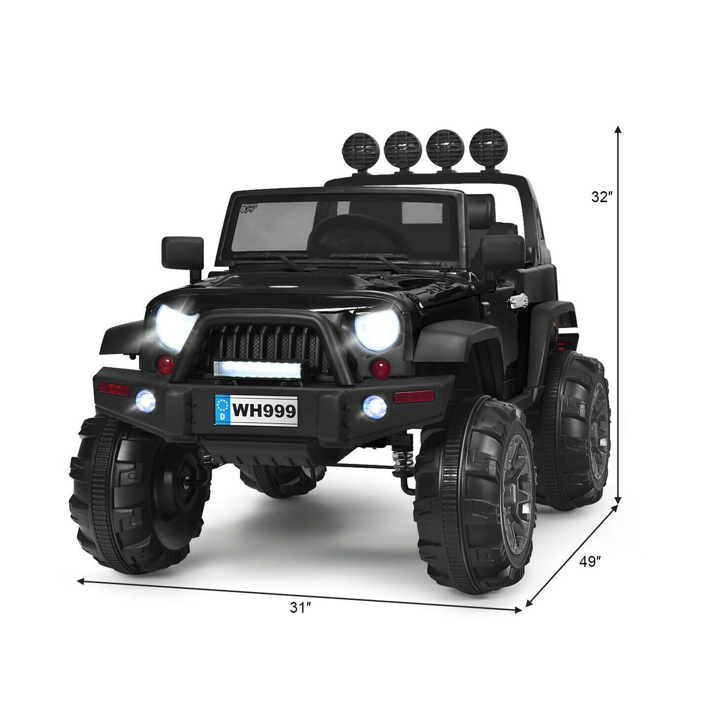 Детская игрушка Mecale 12V Kids Ride-On Truck with Remote Control and LED Lights, Ages 3-7, цвет: Чёрный — фото 10
