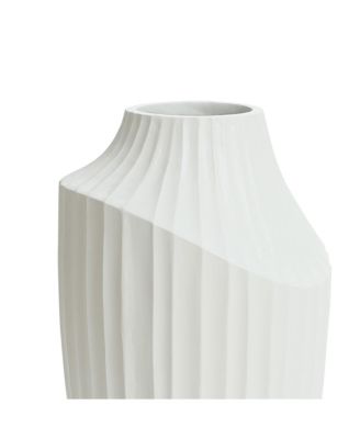 White MgO Modern Abstract Sculpture 20-Inch Tall Vase