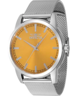 Men's 48506 Celestial Quartz 3 Hand Yellow Dial Watch