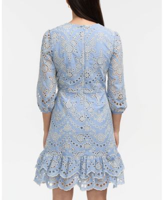 Women's Embroidered Eyelet V-Neck Dress