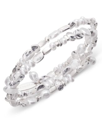 Style & Co - Imitation Pearl Beaded Coil Bracelet