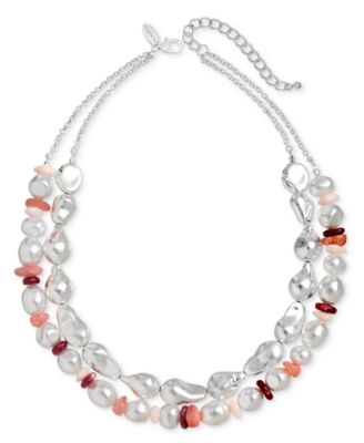 Style & Co - Imitation Pearl & Bead Layered Statement Necklace, 18" + 3" extender