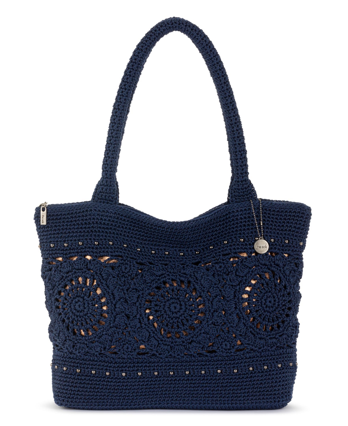Crafted Classics Crochet Extra-Large Carryall Tote - Ecru Multi Beads