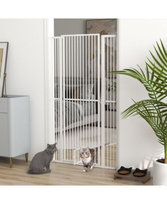 67" Extra Tall Pet Gate, 30"-41" Dog Gate with Cat Door,