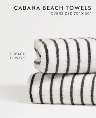 Cabana Stripe Cotton 2-Pack Beach Towels, 30" x 70"