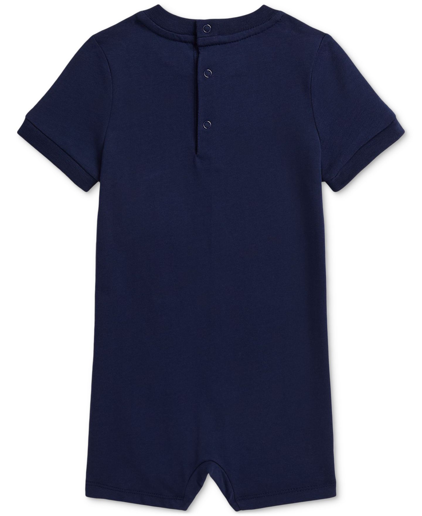 Детский короткий комбинезон Polo Ralph Lauren Polo Bear из хлопкового джерси для малыша, цвет: Тёмно-синий — фото 2