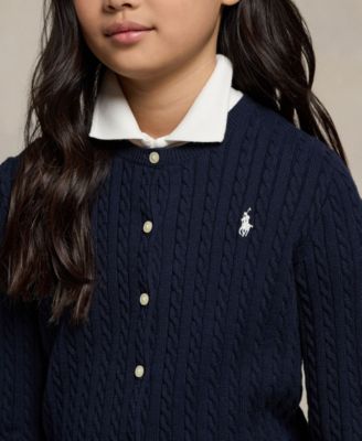 Big Girls Cable-Knit Cotton Cardigan