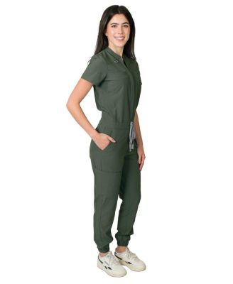 Women's Scrubs Jumpsuit with 8 Pockets