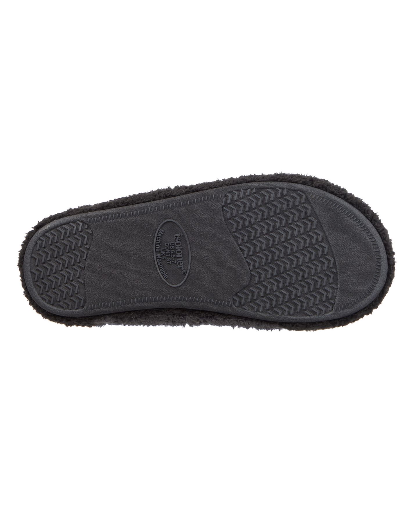 Женские тапочки Isotoner Signature Joey Cozy Plush Thong Slippers, цвет: Чёрный — фото 5