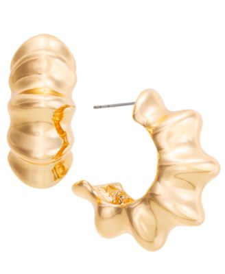 I.N.C. International Concepts - Medium Wavy C-Hoop Earrings, 1.29"